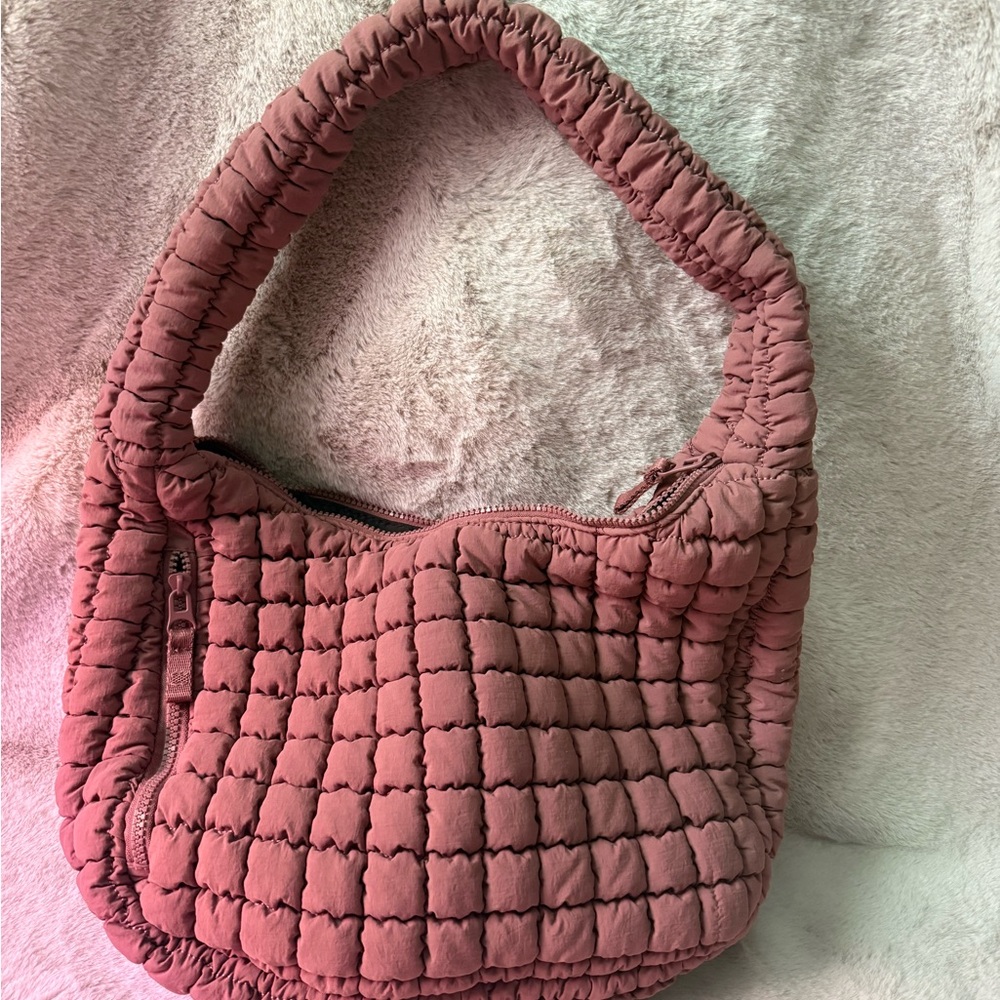 Quilted carryall Pink puffer Bag